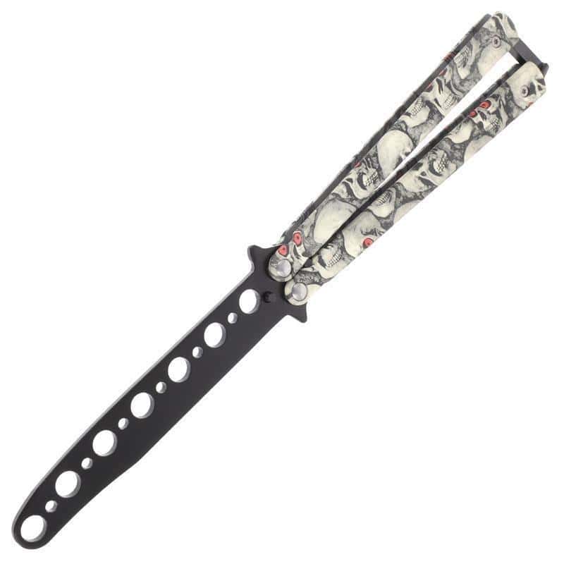 Motýlek Nůž Balisong Kostlivec