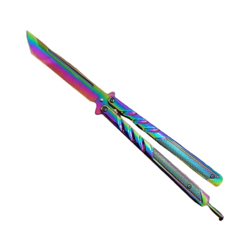 Motýlek Nůž Balisong Duhový