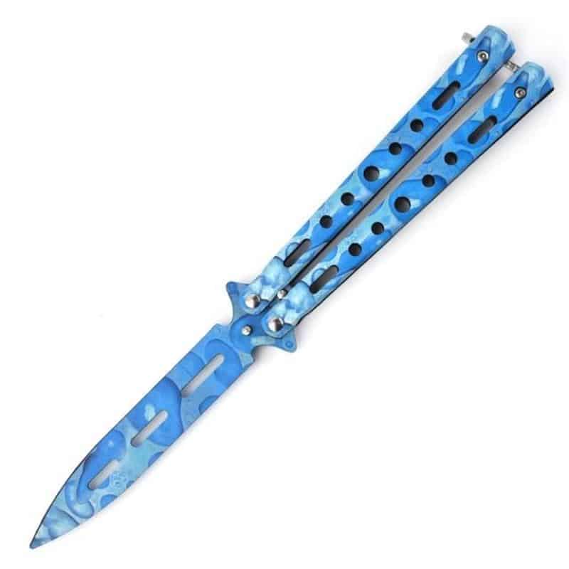 Motýlek Nůž Balisong Blue Steel
