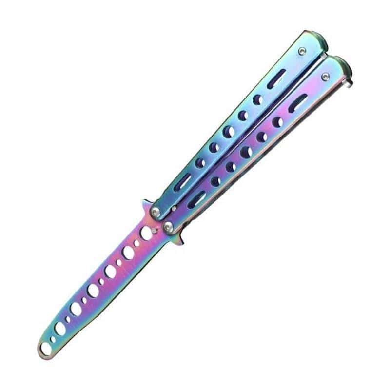 Motýlek Nůž Balisong Tréninkový Rainbow